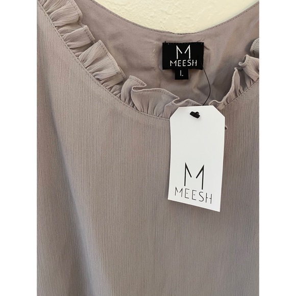 NWT MEESH Dusty Purple Ruffle Tank - Picture 2 of 3